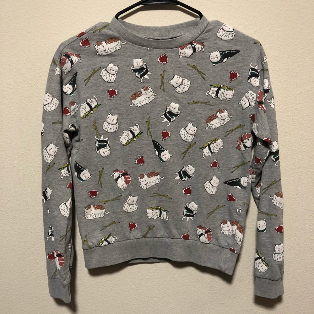 Divide Sushi Cat Crewneck Sweatshirt